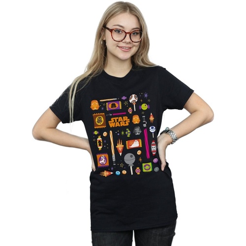 Vêtements Femme T-shirts manches longues Disney Halloween Treats Noir