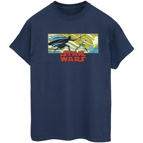 Vêtements Femme T-shirts manches longues Disney Comic Strip Luke And Vader Bleu