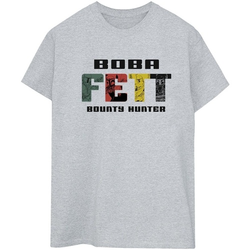 Vêtements Femme T-shirts manches longues Disney Boba Fett Character Logo Gris