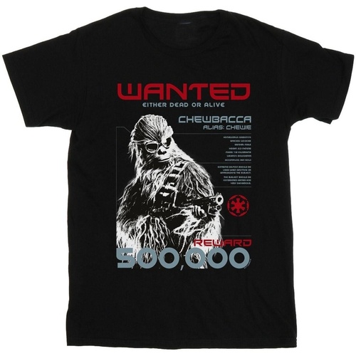 Vêtements Homme T-shirts manches longues Disney Han Solo Chewie Wanted Noir