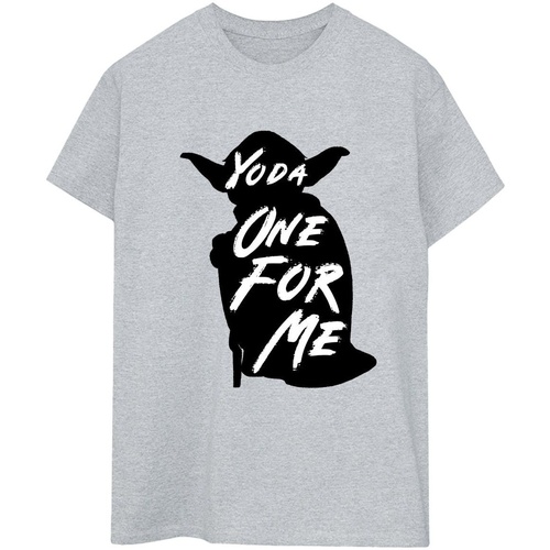 Vêtements Femme T-shirts manches longues Disney Yoda One For Me Gris