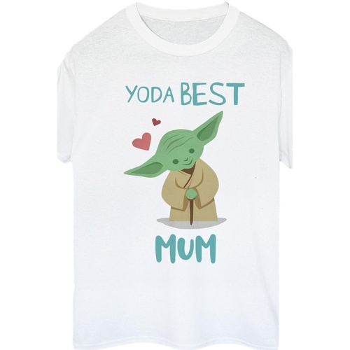 Vêtements Femme T-shirts manches longues Disney Yoda Best Mum Blanc