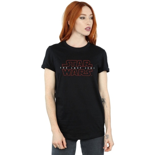 Vêtements Femme T-shirts manches longues Disney The Last Jedi Logo Noir