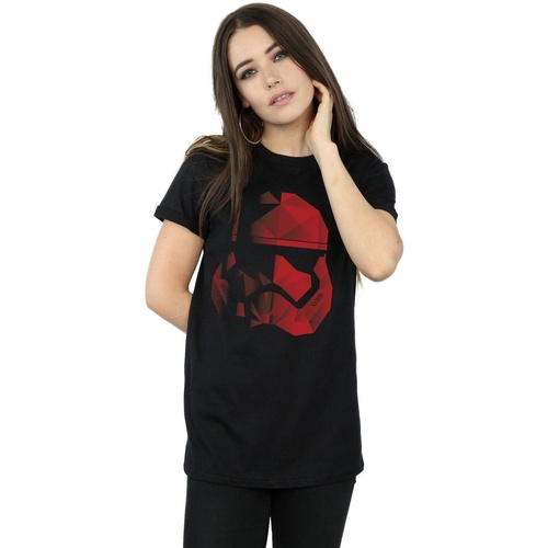 Vêtements Femme T-shirts manches longues Disney The Last Jedi Stormtrooper Red Cubist Helmet Noir