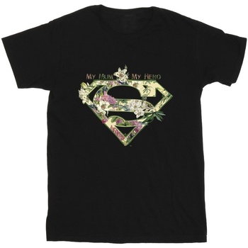 Vêtements Homme T-shirts manches longues Dc Comics Superman My Mum My Hero Noir