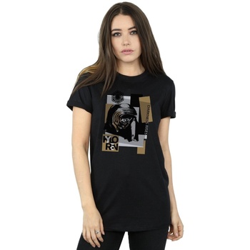 Vêtements Femme T-shirts manches longues Disney The Last Jedi Kylo Ren Patchwork Noir