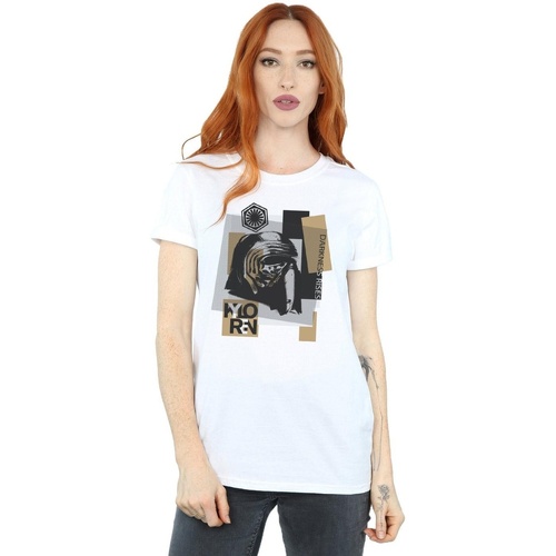 Vêtements Femme T-shirts manches longues Disney The Last Jedi Kylo Ren Patchwork Blanc