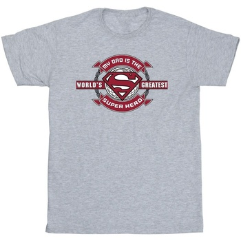 Vêtements Homme T-shirts manches longues Dc Comics Superman Super Hero Gris