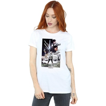 Vêtements Femme T-shirts manches longues Disney The Last Jedi Character Poster Blanc