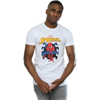 Vêtements Homme T-shirts manches longues Marvel Spider-Man Web Shooting Emblem Logo Blanc