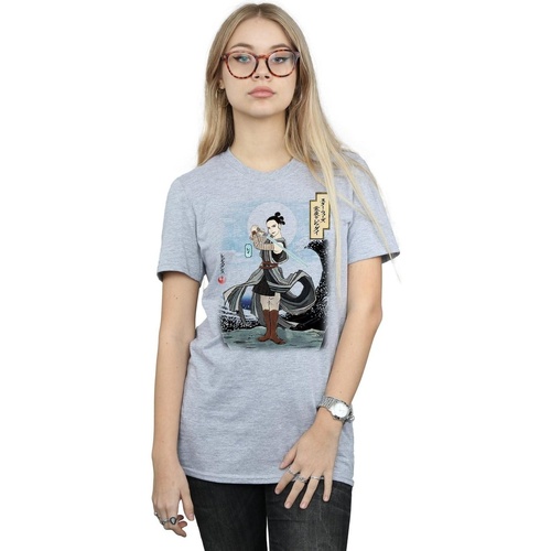 Vêtements Femme T-shirts manches longues Disney The Last Jedi Japanese Rey Gris