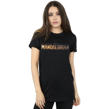 Vêtements Femme T-shirts manches longues Disney The Mandalorian Series Logo Noir