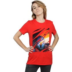 Vêtements Femme T-shirts manches longues Disney The Mandalorian Glare Rouge