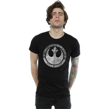 Vêtements Homme T-shirts manches longues Disney Rogue One May The Force Be With Us Noir