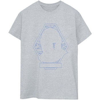 Vêtements Femme T-shirts manches longues Disney The Mandalorian Outline Helm Diamond Gris