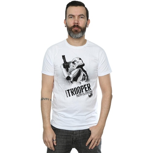 Vêtements Homme T-shirts manches longues Disney Stormtrooper Imperial Forces Blanc