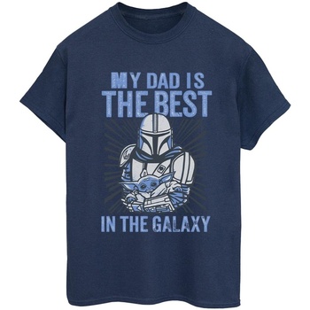 Vêtements Femme T-shirts manches longues Disney Mandalorian Best Dad Bleu
