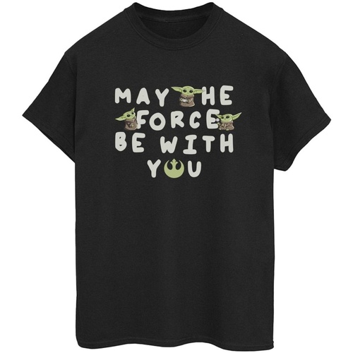 Vêtements Femme T-shirts manches longues Disney The Mandalorian Grogu May The Force Be With You Noir