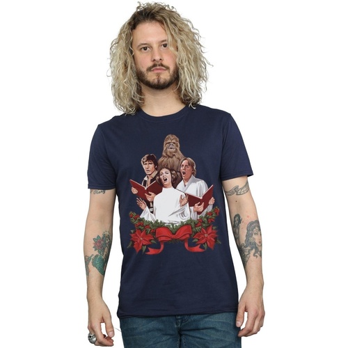 Vêtements Homme T-shirts manches longues Disney Christmas Carols Bleu