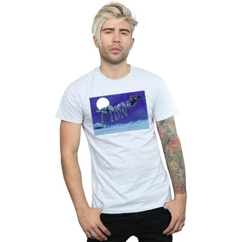 Vêtements Homme T-shirts manches longues Disney Christmas AT-AT Sleigh Gris