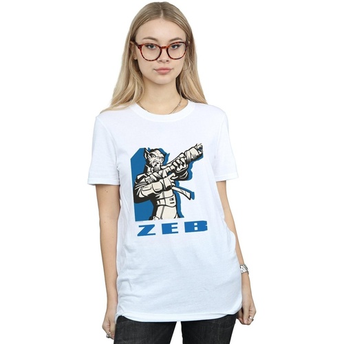 Vêtements Femme T-shirts manches longues Disney Rebels Zeb Blanc