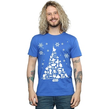 Vêtements Homme T-shirts manches longues Disney Christmas Tree Bleu