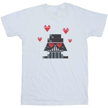 Vêtements Homme T-shirts manches longues Disney Valentines Vader In Love Blanc