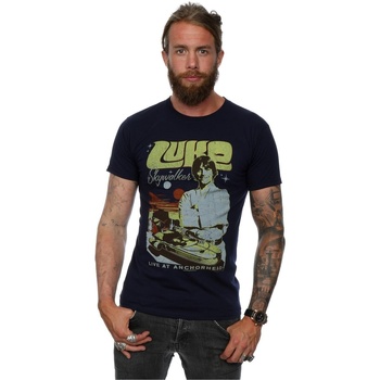 Vêtements Homme T-shirts manches longues Disney Luke Skywalker Rock Poster Bleu