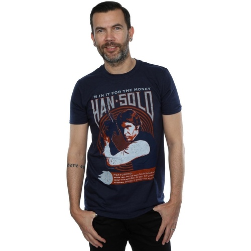 Vêtements Homme T-shirts manches longues Disney Han Solo Rock Poster Bleu