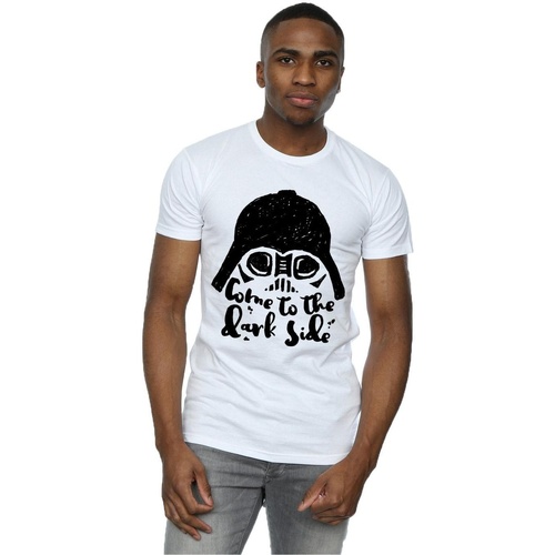 Vêtements Homme T-shirts manches longues Disney Darth Vader Come To The Dark Side Sketch Blanc