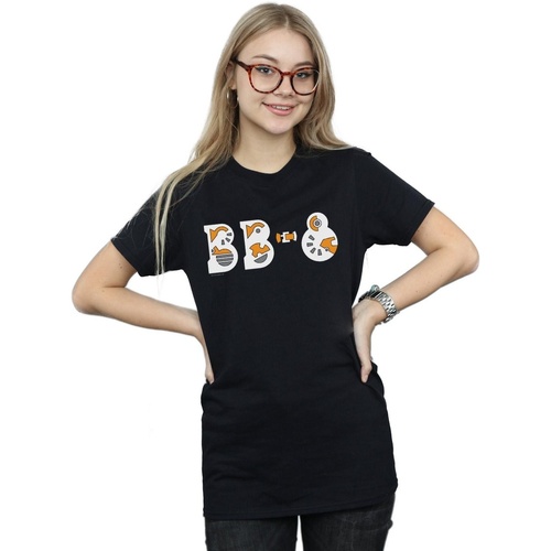 Vêtements Femme T-shirts manches longues Disney The Rise Of Skywalker BB-8 Text Logo Noir