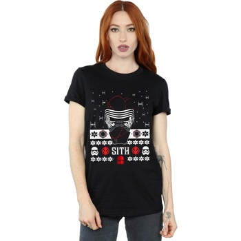 Vêtements Femme T-shirts manches longues Disney The Rise Of Skywalker Christmas Sith Noir