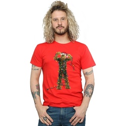Vêtements Homme T-shirts manches longues Disney Chewbacca Christmas Lights Rouge