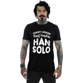 Vêtements Homme T-shirts manches longues Disney Han Solo Legends Tribute Noir