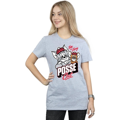 Vêtements Femme T-shirts manches longues Dessins Animés Posse Cat Gris