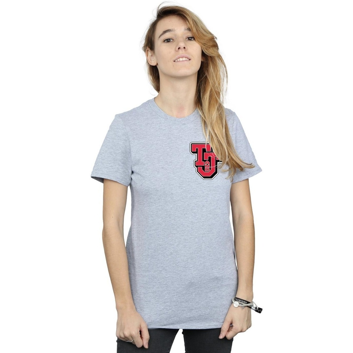 Vêtements Femme T-shirts manches longues Dessins Animés Collegiate Logo Gris