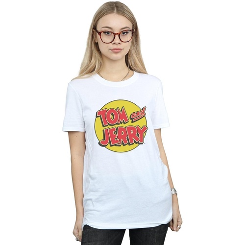 Vêtements Femme T-shirts manches longues Dessins Animés Circle Logo Blanc