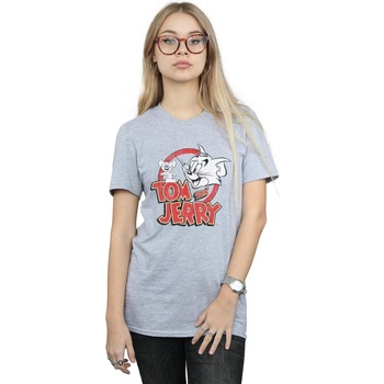 Vêtements Femme T-shirts manches longues Dessins Animés Distressed Logo Gris