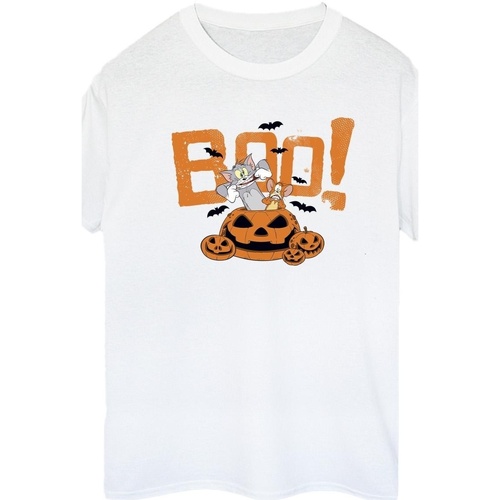 Vêtements Femme T-shirts manches longues Tom & Jerry Halloween Boo! Blanc