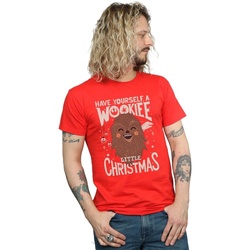 Vêtements Homme T-shirts manches longues Disney Wookiee Little Christmas Rouge