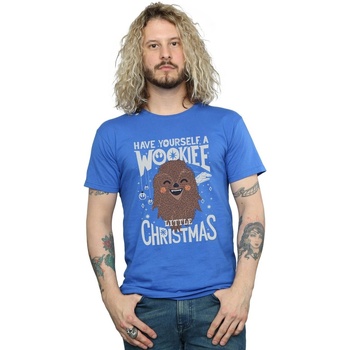 Vêtements Homme T-shirts manches longues Disney Wookiee Little Christmas Bleu