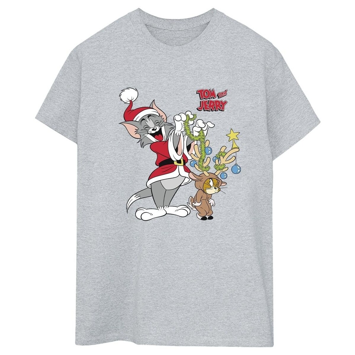 Vêtements Femme T-shirts manches longues Tom & Jerry Christmas Reindeer Gris