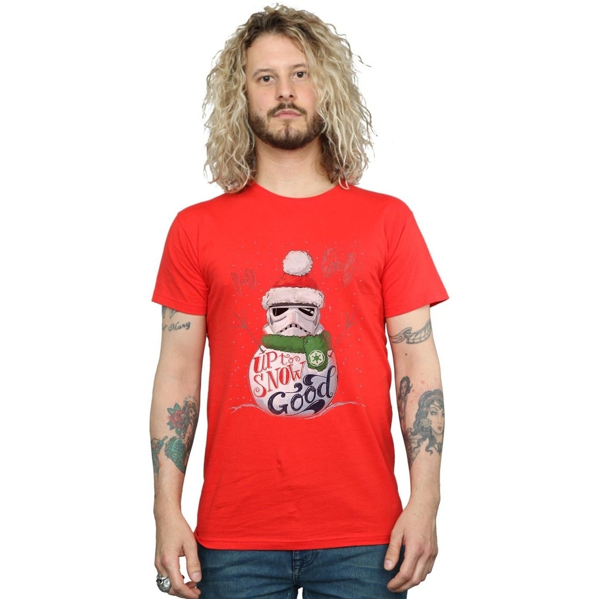 Vêtements Homme T-shirts manches longues Disney Stormtrooper Up To Snow Good Rouge