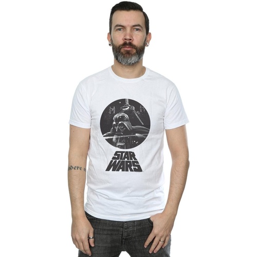 Vêtements Homme T-shirts manches longues Disney Darth Vader Bust Blanc