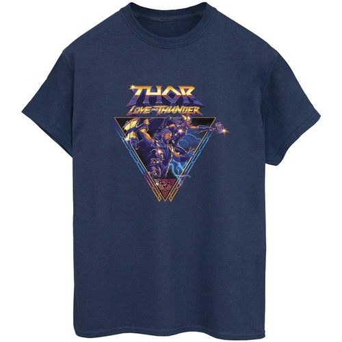 Vêtements Femme T-shirts manches longues Marvel Thor Love And Thunder Logo Triangle Bleu