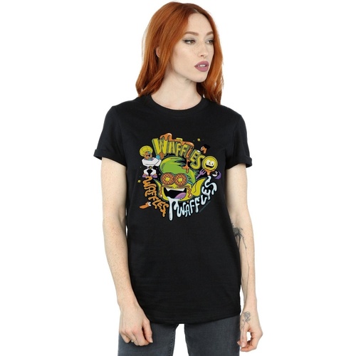 Vêtements Femme T-shirts manches longues Dc Comics Teen Titans Go Waffle Mania Noir