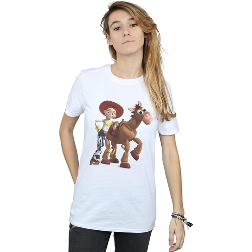 Vêtements Femme T-shirts manches longues Disney Toy Story 4 Jessie And Bullseye Blanc