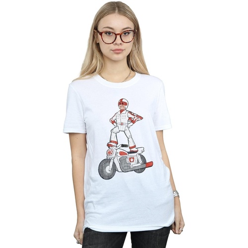 Vêtements Femme T-shirts manches longues Disney Toy Story 4 Duke Caboom Pose Blanc