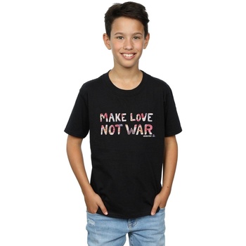 Vêtements Garçon T-shirts manches courtes Woodstock Make Love Not War Floral Noir