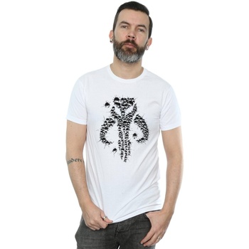 Vêtements Homme T-shirts manches longues Disney The Mandalorian Blaster Skull Blanc